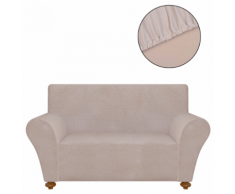 vidaXL housse de canapé en polyester jersey extensible beige