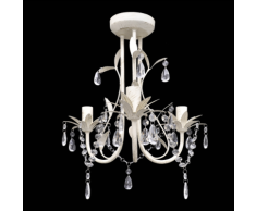 vidaXL Lustre en cristal blanc