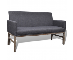 vidaXL Banquette rembourrée gris foncé en bois d'hévéa