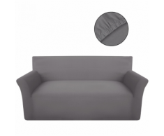vidaXL housse de canapé en coton jersey extensible gris