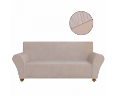 vidaXL housse de canapé en polyester jersey extensible beige