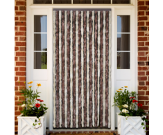 vidaXL Rideau de porte chenille brun et beige 90 x 220 cm