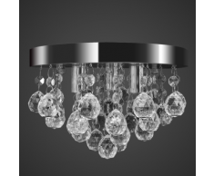 vidaXL Lustre plafonnier contemporain cristal lampe chromé