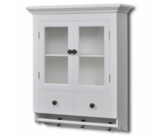 vidaXL Armoire de cuisine murale avec porte en verre Blanc Bois