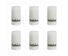 Bolsius Lot de 6 bougies 130 x 68 mm blanc