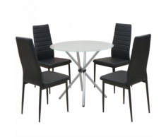 vidaXL Ensemble de table et chaise salle à manger 5 pcs Noir
