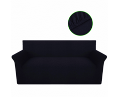 vidaXL Housse de canapé en jersey coton Noir