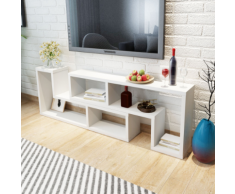 vidaXL Meuble TV double en forme de L Blanc