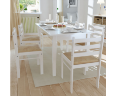 vidaXL Lot de 6 chaises salle à manger en bois Carrée Blanche