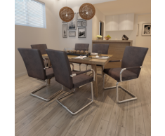 vidaXL Ensemble de 6 Chaises Salle à manger Marron