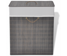 vidaXL Corbeille à linge en bambou Rectangulaire Marron
