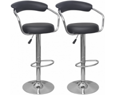 vidaXL Chaise de bar 2 pcs Noir Cuir PU