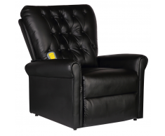 vidaXL Fauteuil de massage électrique inclinable en cuir artificiel noir