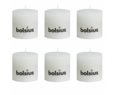 Bolsius bougie cylindre 6 pièces 100 x mm en blanc
