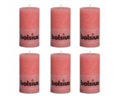 Bolsius bougie cylindre rose 130/68 6 pcs