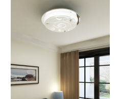 vidaXL Plafonnier rond en verre avec motif 1 x E27