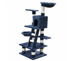 vidaXL Arbre à chat 122 cm en peluche bleue foncée
