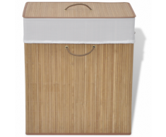 vidaXL Corbeille à linge en bambou Rectangulaire Naturel