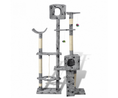 vidaXL Arbre à chat en gris avec motif d'empreinte de patte 175 cm2 niches