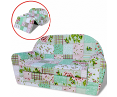 vidaXL Chaise longue pliable pour enfants motif de fleurs