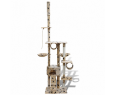 vidaXL Arbre à chat en beige avec empreinte de patte 220-240 cm 1 niche