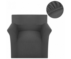 vidaXL housse de canapé tissu tricoté en polyester extensible gris
