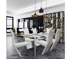 vidaXL Chaises de salle à manger 6 pcs Blanc en cuir artificiel