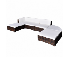 vidaXL Salon de jardin 16 pièces en polyrotin marron
