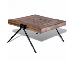 vidaXL Table basse en teck recyclé avec pieds V
