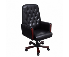 vidaXL Fauteuil de bureau chesterfield noir en cuir artificiel