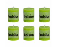 Bolsius Lot de 6 bougies 80 x 68 mm vert