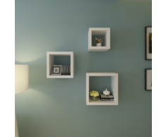 vidaXL Etagères Design Murale 3 Cubes blanc