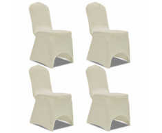 vidaXL Housse de chaise extensible 4 pcs crème