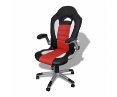 vidaXL Fauteuil en similicuir moderne de bureau design rouge