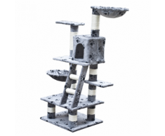 vidaXL Arbre à chat 122 cm en gris avec motif d'empreinte de patte