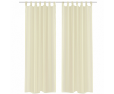 vidaXL Rideau transparent crème 140 x 245 cm 2 pièces