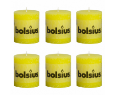 Bolsius bougie cylindre jaune 80/68 6 pièces