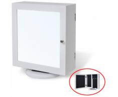 vidaXL Armoire miroir à bijoux/rangement en MDF Blanc