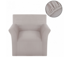 vidaXL housse de canapé tissu tricoté en polyester extensible beige