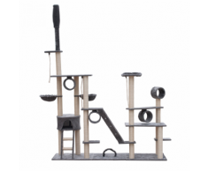 vidaXL Arbre à chat de luxe 230-260 cm en peluche grise