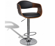 vidaXL Tabouret de bar réglable avec accoudoir En cuir