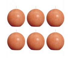 Bolsius bougie boule rustique orange 80mm 6 pièces