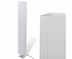 vidaXL Lampadaire carré Base en acier inoxydable et abat-jour PE Blanc