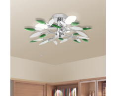 vidaXL Plafonnier à quatre bras Blanc et vert