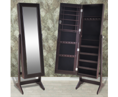 vidaXL Armoire à Bijoux avec miroir Brun