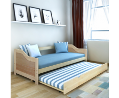 vidaXL Canapé-lit de jour bois pin naturel 200 x 90 cm