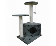 vidaXL Arbre à chat de 70cm en gris avec motif d'empreinte patte