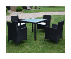 vidaXL ensemble meuble de jardin en poly rotin neuf pcs noir