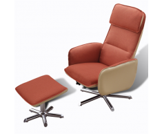vidaXL Fauteuil avec repose-pied Orange