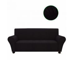 vidaXL housse de canapé en polyester jersey extensible noir
